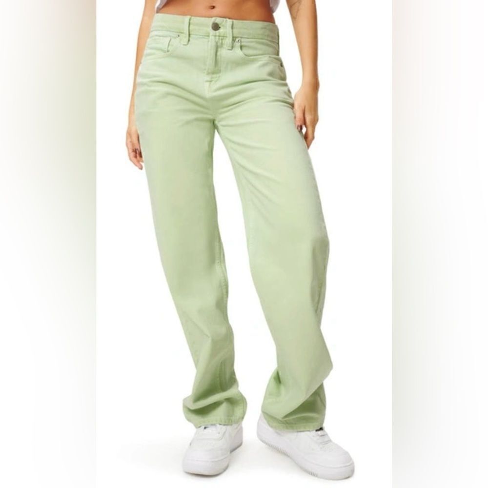 Good American Good '90s Loose Fit Jeans In lime GN999PT